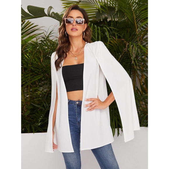 ❗️ Slit arm Cape Blazer minimalist white - Picture 2 of 6